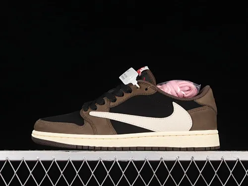 All categories Air Jordan Jordan series basketball shoes Air Jordan 1 Low LW version Travis Scott x Jordan 1 low AJ 1 OG barb reverse hook grimace low top CQ4277-001